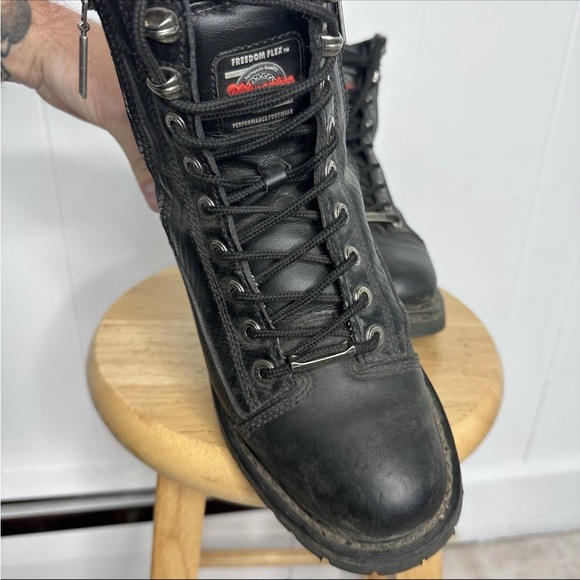 Milwaukee Motorcycle Boots Womens 9C Biker Accelerator Side Zip Freedom Flex - Picture 8 of 12